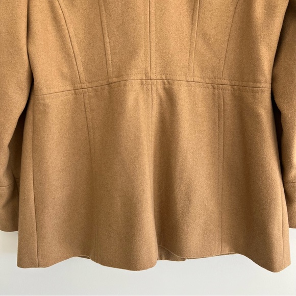LONDON FOG Beige Tan Wool Blend Double Breasted Long Sleeve Pea Coat Jacket Sz L - Picture 9 of 15